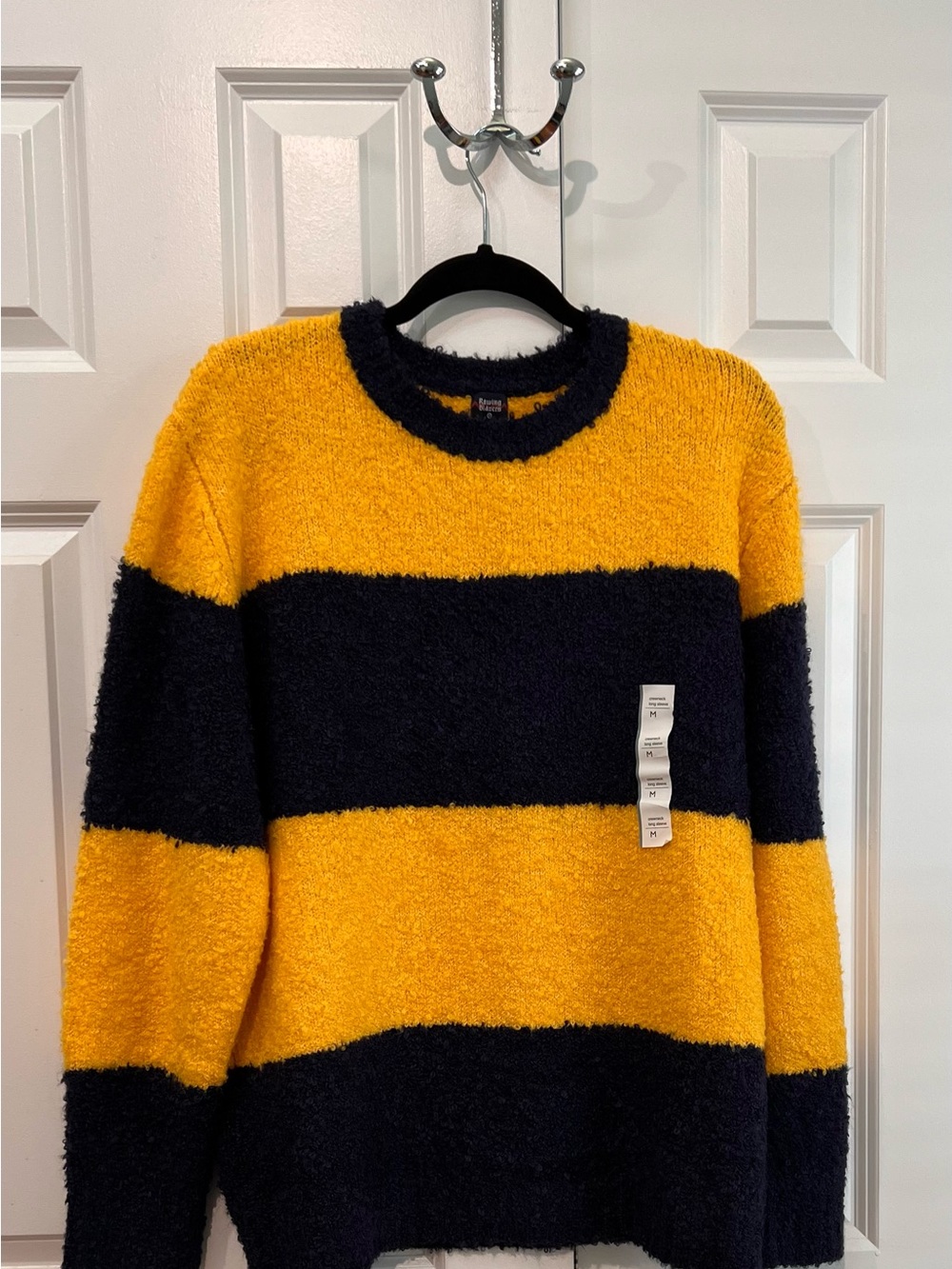 Rowing Blazers Target Collab Cozy Oversized Crewneck Sweater in Yellow & Navy